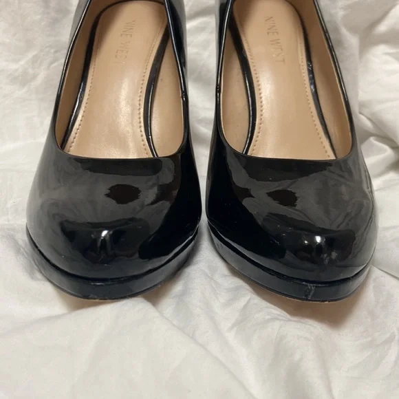 Women’s Nine West Black Patent Platform Stiletto High Heels. Size 8. - Picture 7 of 16
